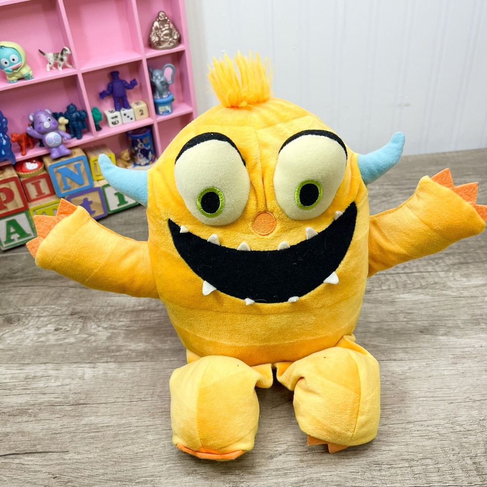 Kohls Cares Yellow Monster Plush Stuffed Animal Blue Horns Orange‎ Claws 11 inch